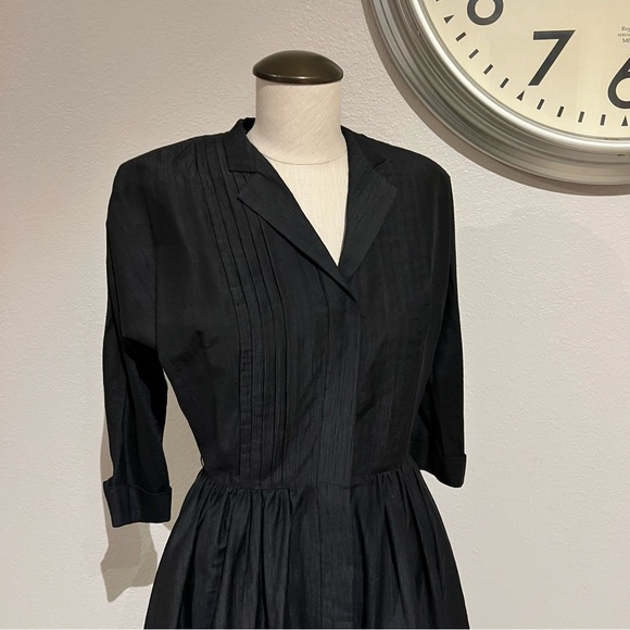 Vintage Black Long Sleeve Dress - Picture 3 of 5